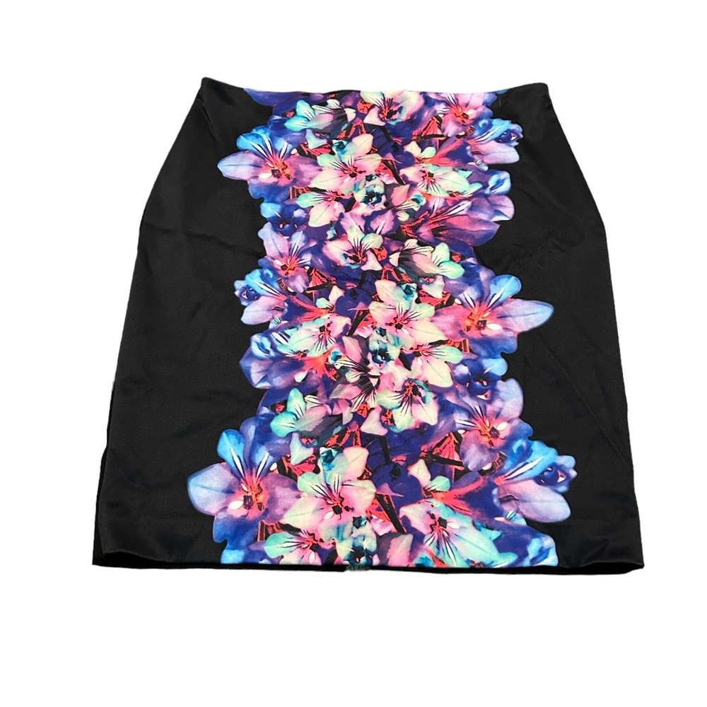 3/$15 EXPRESS black skirt with neon flowers